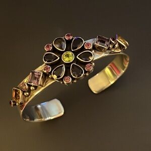 Nicky Butler SS & gemstone flower bracelet